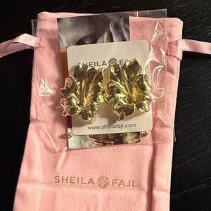 Sheila Fajl Gold Floral Hair Clips